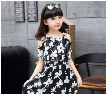 Girl's chiffon dress with sling