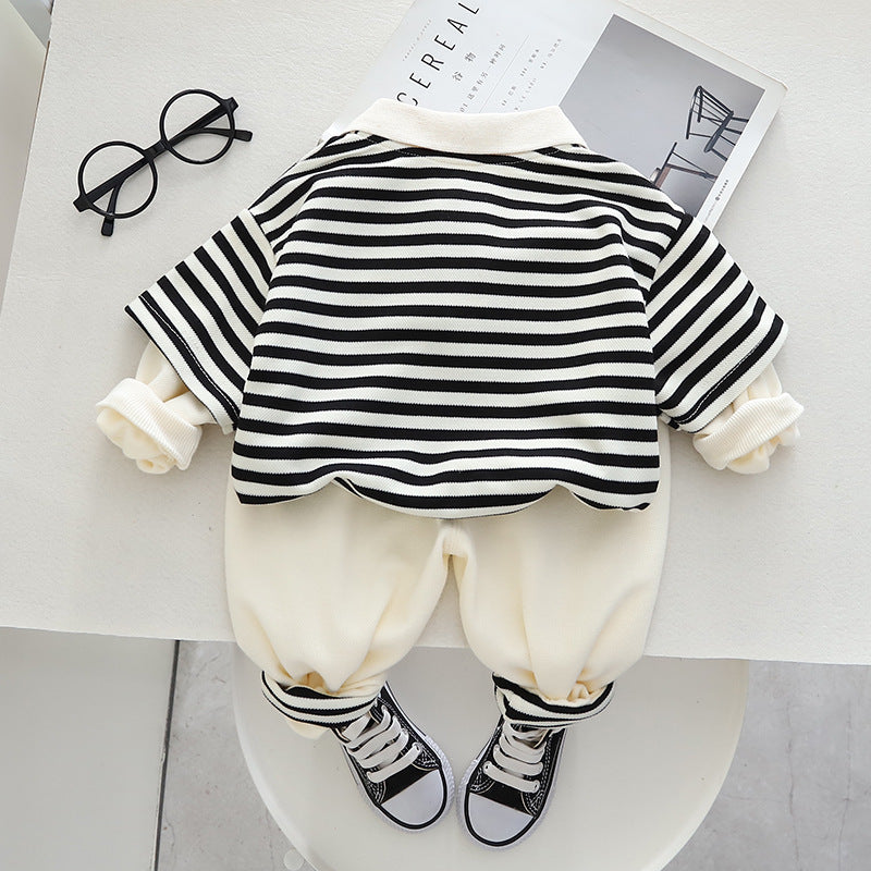 Little Children's Clothing Children's Fake Two-piece Suit Collar Baby Boy Suit